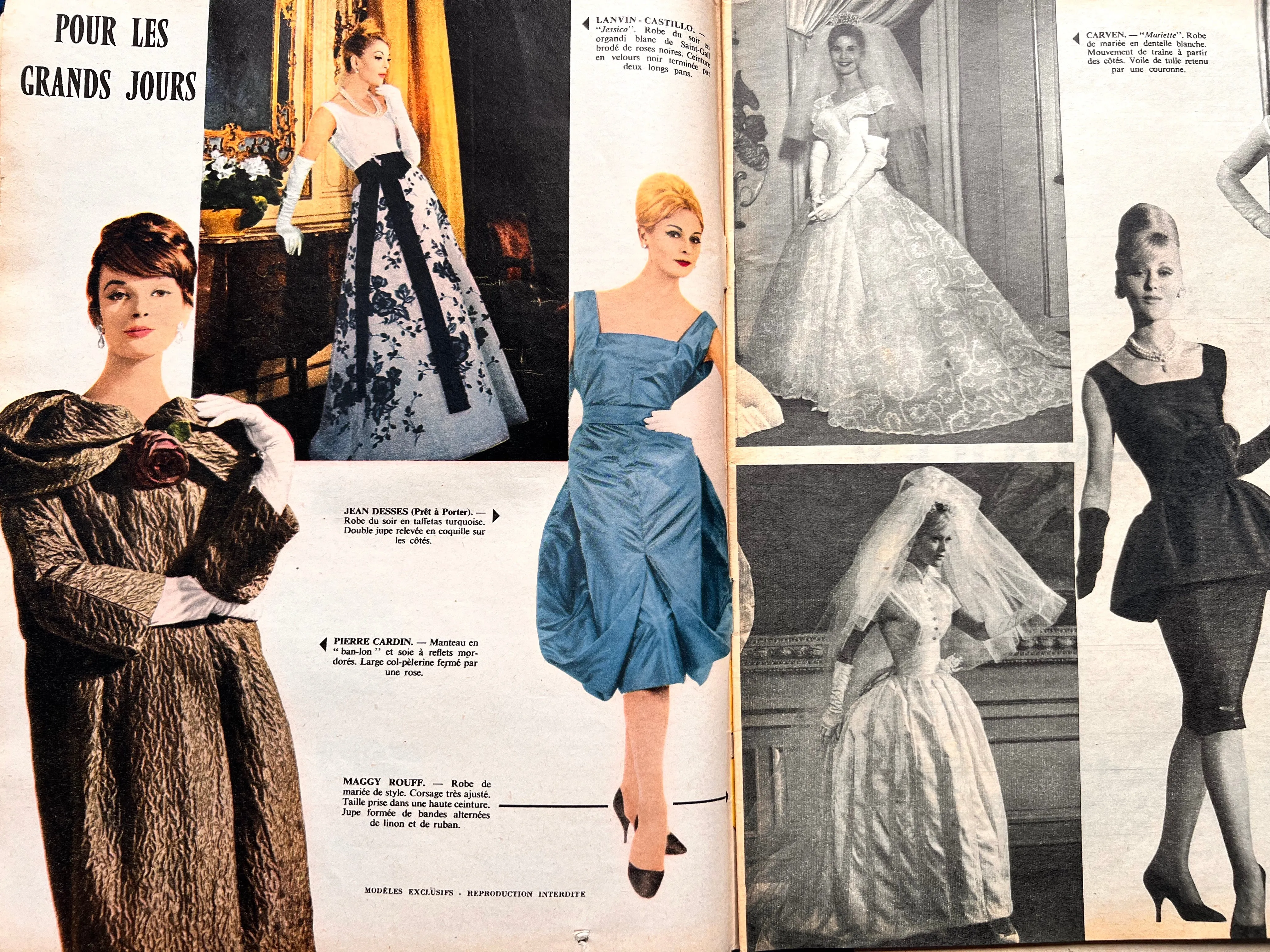 11th August 1960 French Women's Magazine Votre Mode/Reflets de Paris incl Dress Pattern