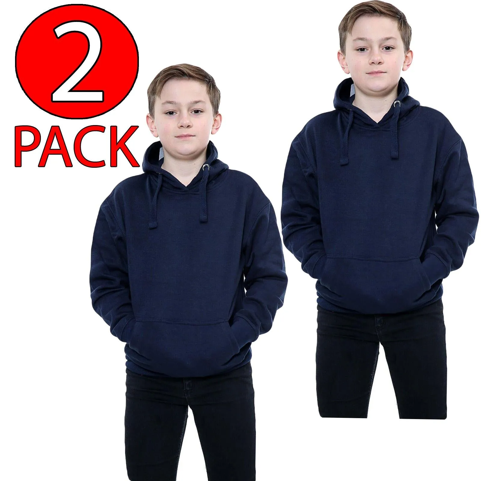 2 Pack Kids Pullover Matching Cord Hoodie