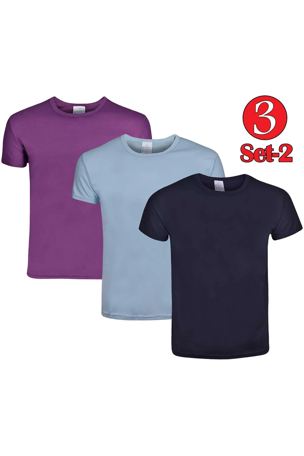 3 Pack Kids Quick Dry Short Sleeve T-Shirt - Set 2