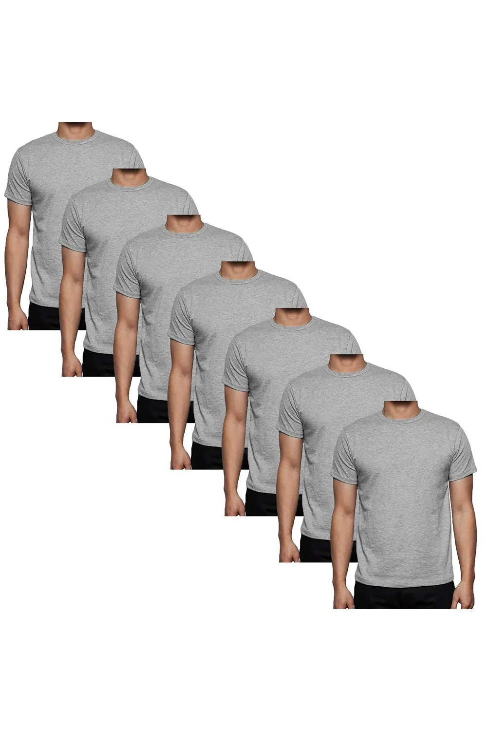 7 Pack Mens Crew Neck Polycotton T-shirt