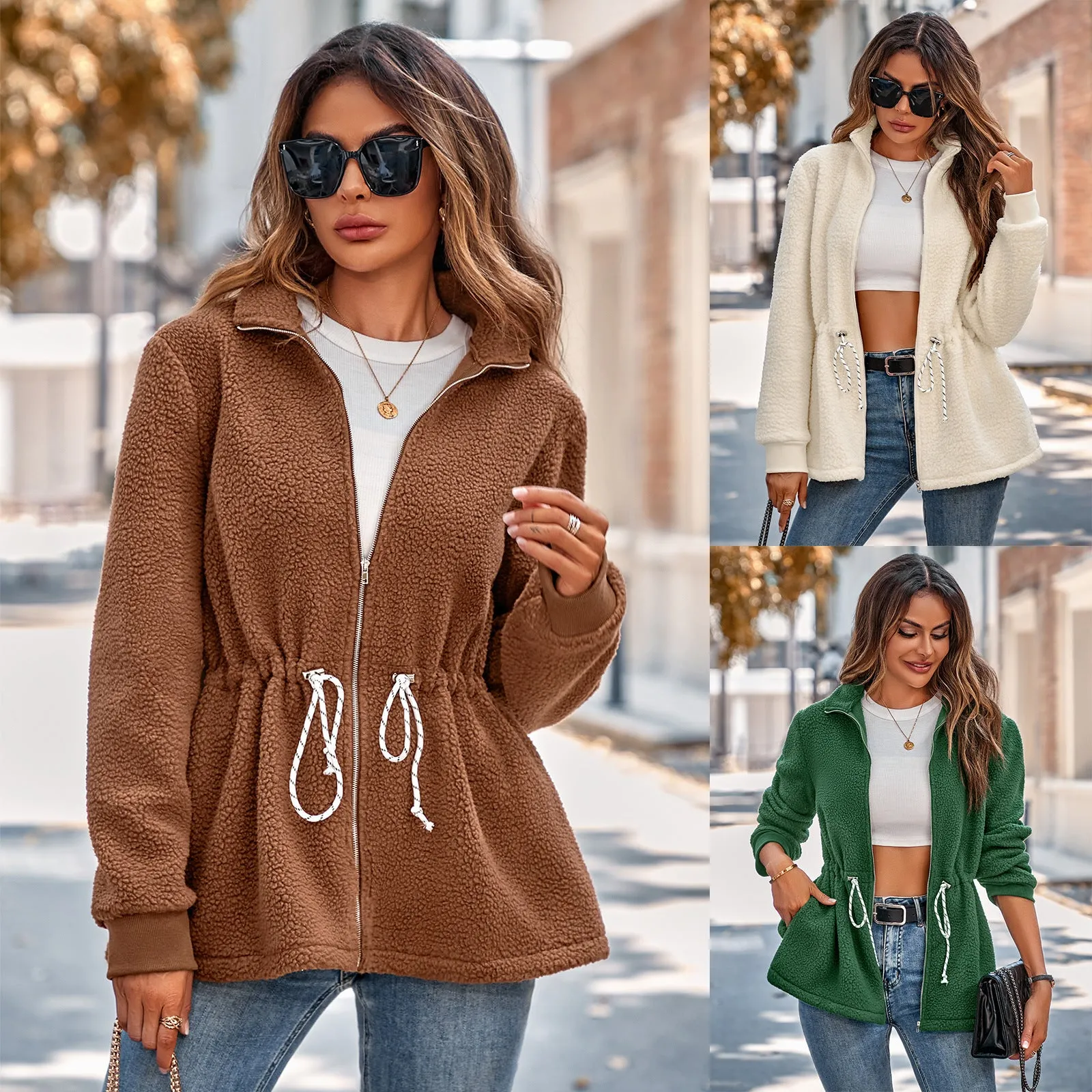 Ana Bade Women's Casual Plush Coat