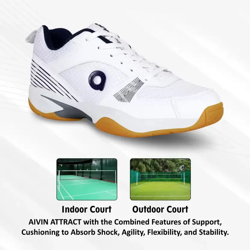 Attract Badminton Shoes For Men (White)