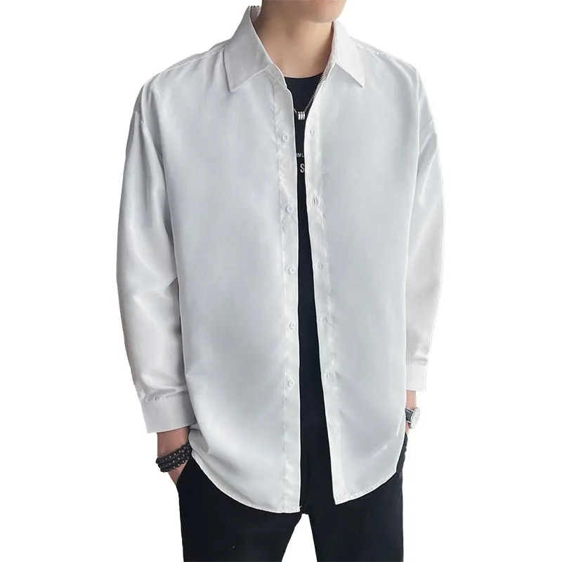 Bamboo Fiber Workwear Slim-Fit Business Wrinkle-Free Solid Color Long Sleeve Shirt