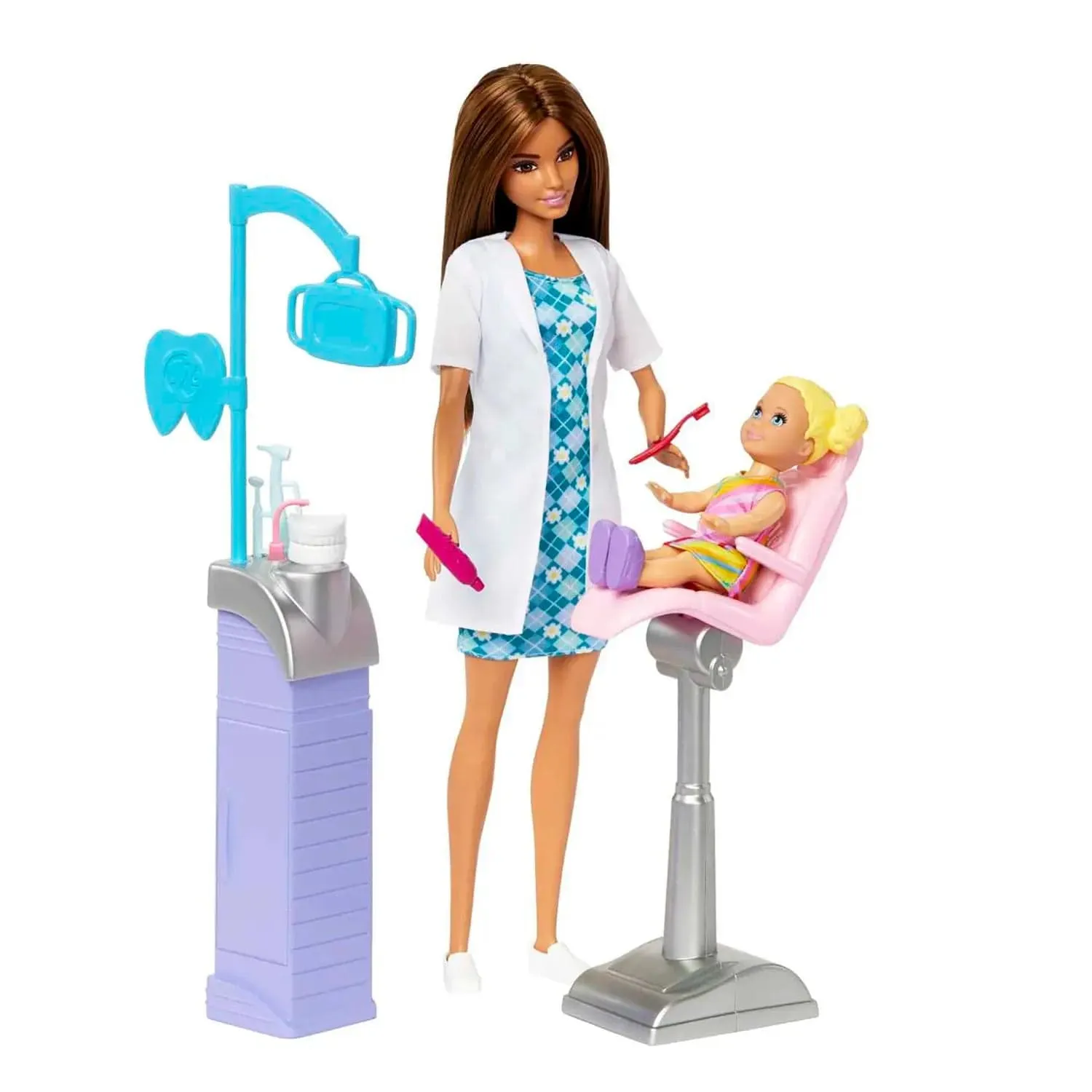 Barbie Careers Dentist Doll Playset 2 Dolls Chair Sink Accessories