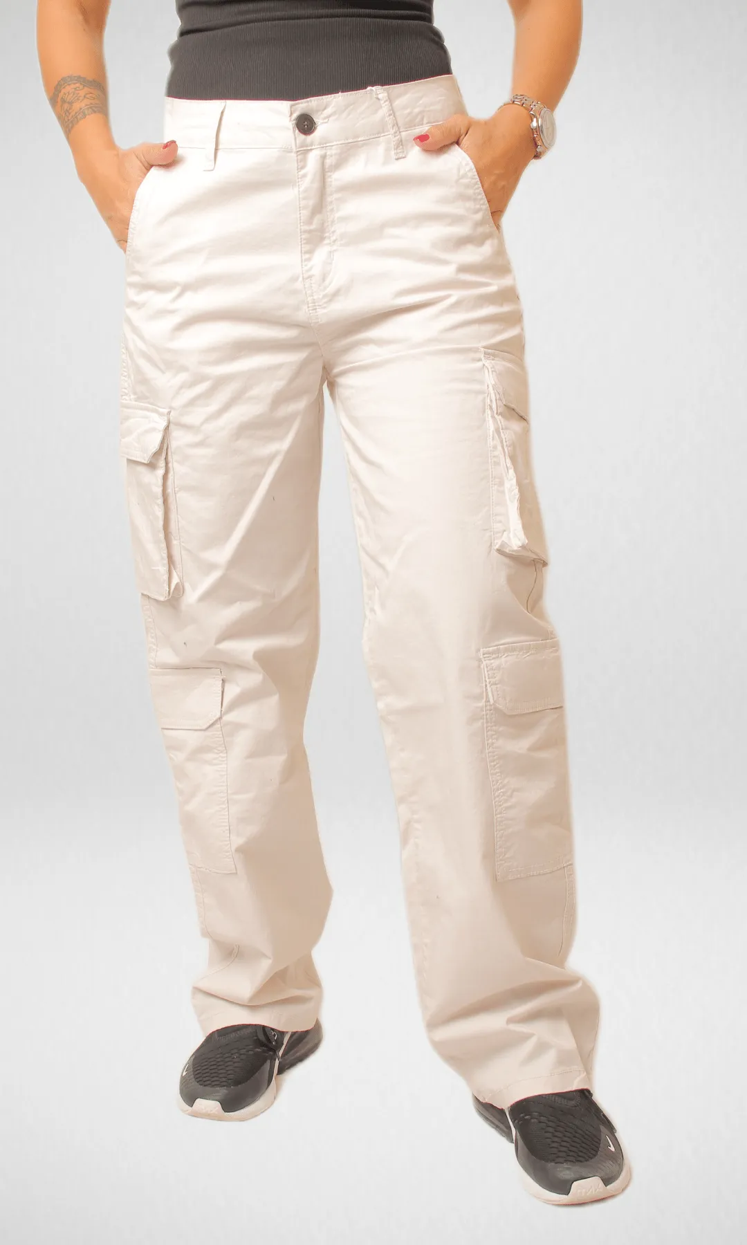 Bershka Cargo Pants 2023 - Beige