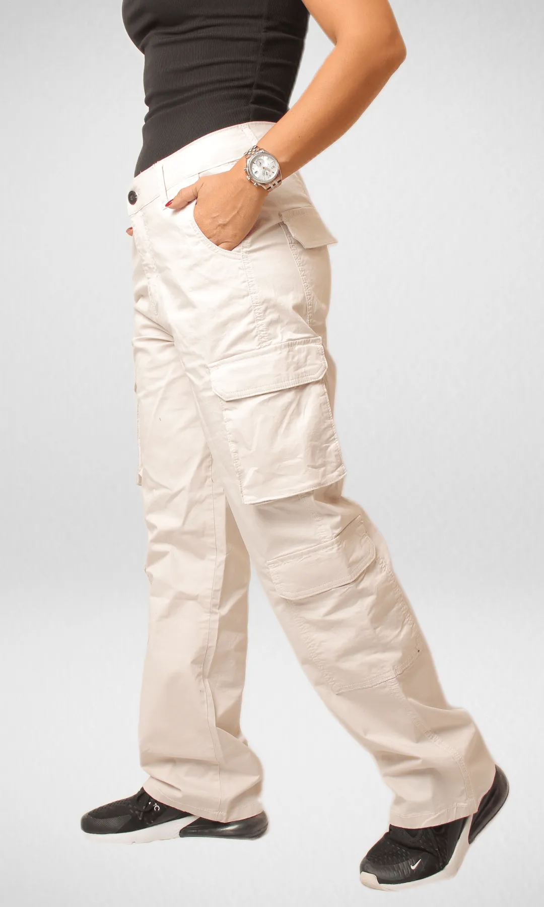 Bershka Cargo Pants 2023 - Beige