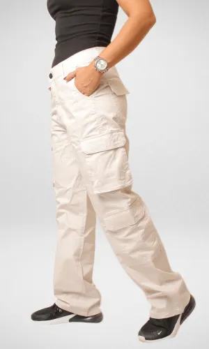 Bershka Cargo Pants 2023 - Beige