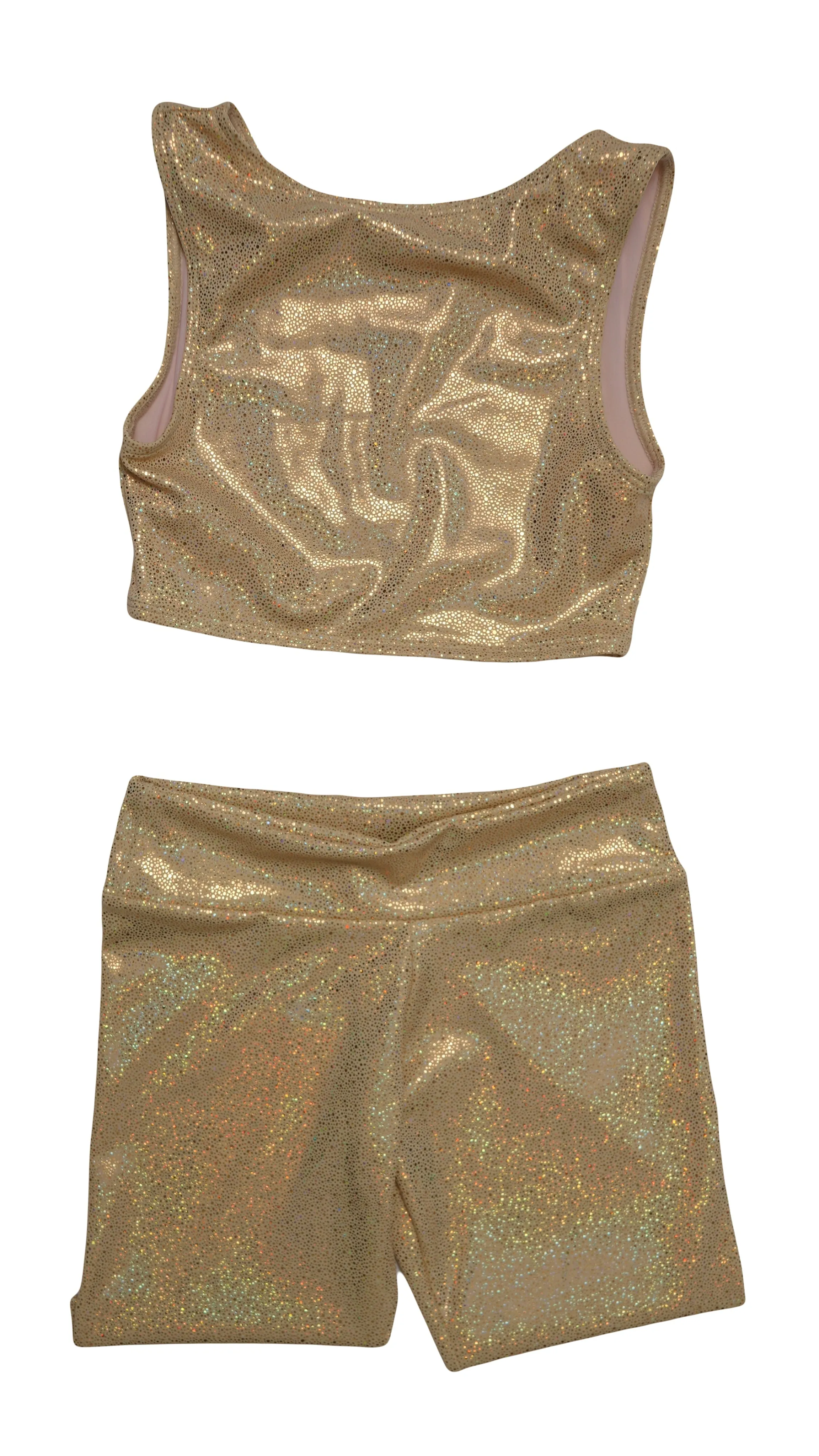 Biker Shorts Gold Glitter