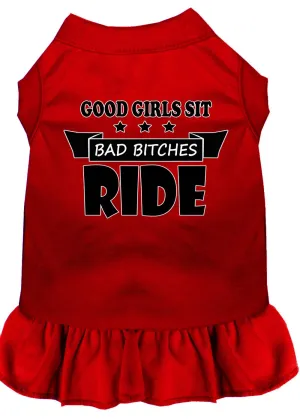 Bitches Ride Screen Print Dog Dress Red Xxl (18)