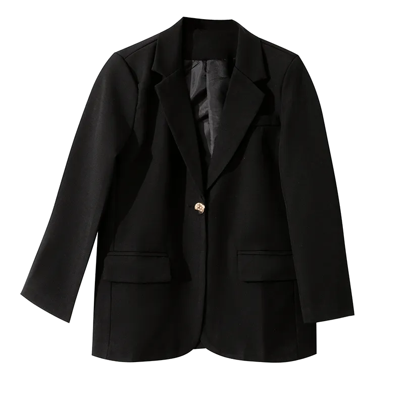 Black Casual Pocket Solid Blazer