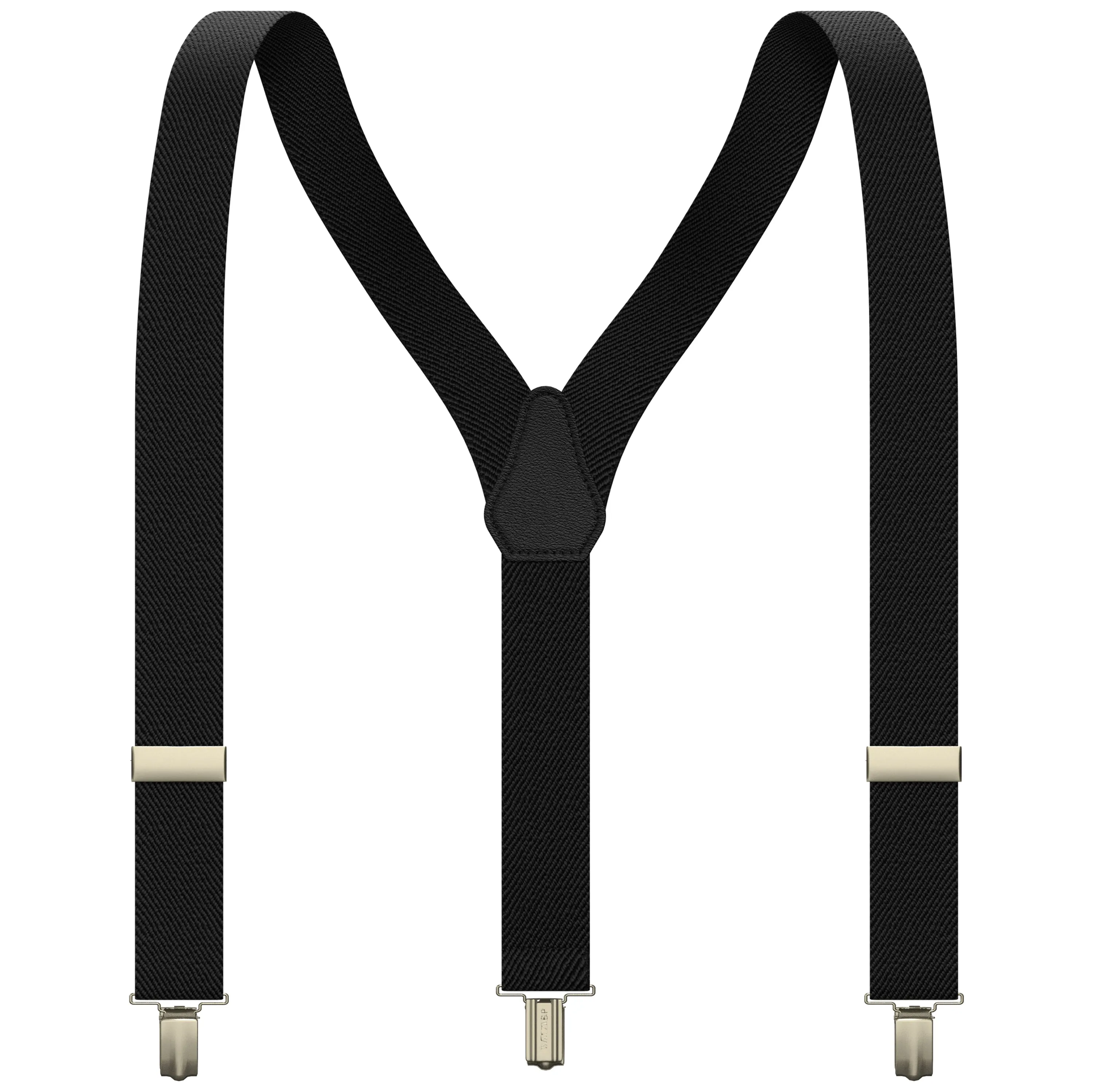 Black Slim Suspenders for Men & Women Boys & Girls Y-back Shape 1 inch wide