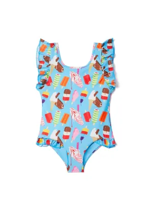 Boardies Girls Ice Creams Ruffle Swimsuit