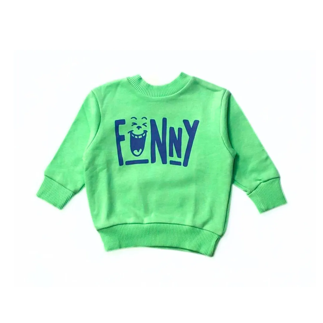 Boys green funny sweatshirt