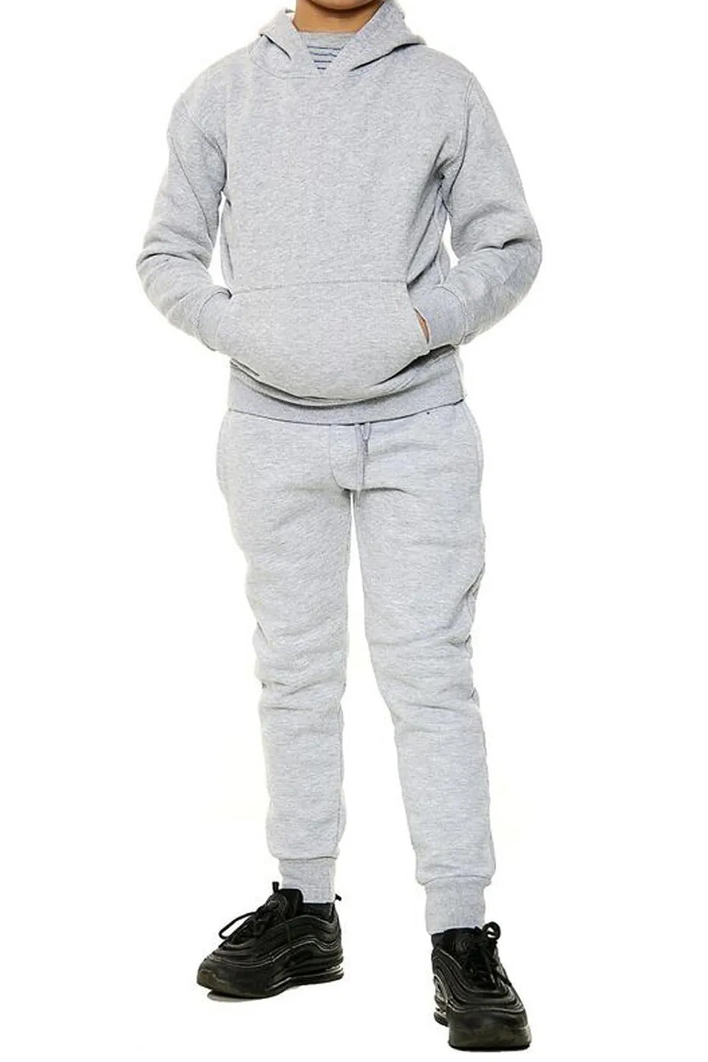 Boys Plain Hooded Tracksuit