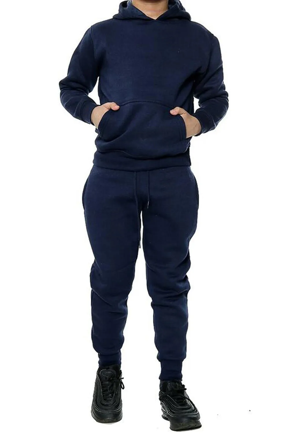 Boys Plain Hooded Tracksuit