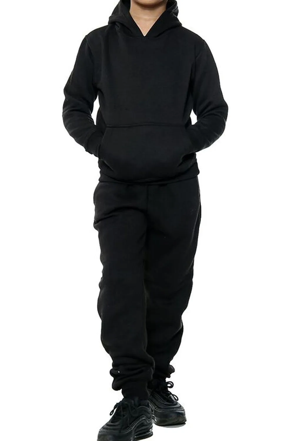 Boys Plain Hooded Tracksuit