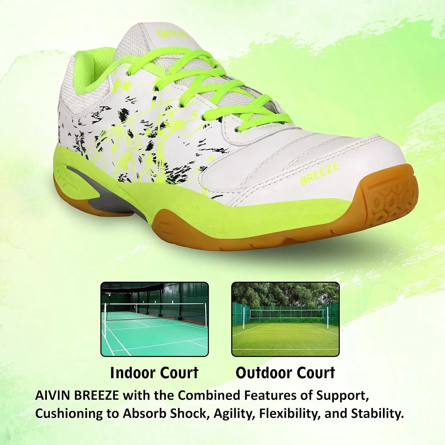 Breeze Badminton Shoes For Men (White)