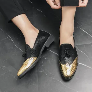 British Korean Version Of The Trend Pointed Gold Small Leather Shoes Men