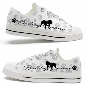 Bulldog Paws Pattern Low Top Shoes - Happy International Dog Day Canvas Sneaker, Dog Printed Shoes, Canvas Shoes For Men, Women