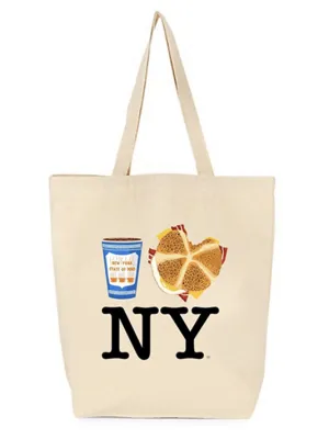 Canvas Tote | Coffee Bacon Egg and Cheese NY Tote | PiccoliNY