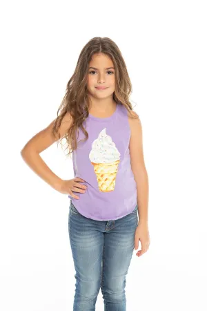 Chaser Kids - Girls Vintage Jersey Shirttail Muscle in Genie