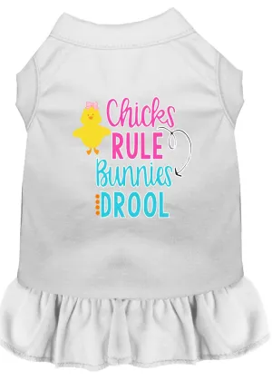 Chicks Rule Screen Print Dog Dress White Xxxl (20)