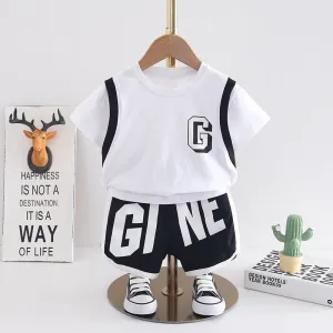 Children's clothing T-shirt pants 2 piece tracksuit for kid's suit