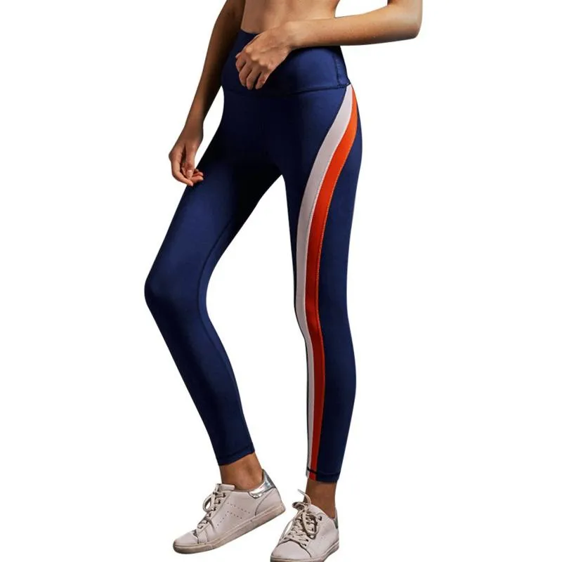 Colorful Stripes Sports Patchwork Tight-Fitting Elasticity Yoga Sports Leggings