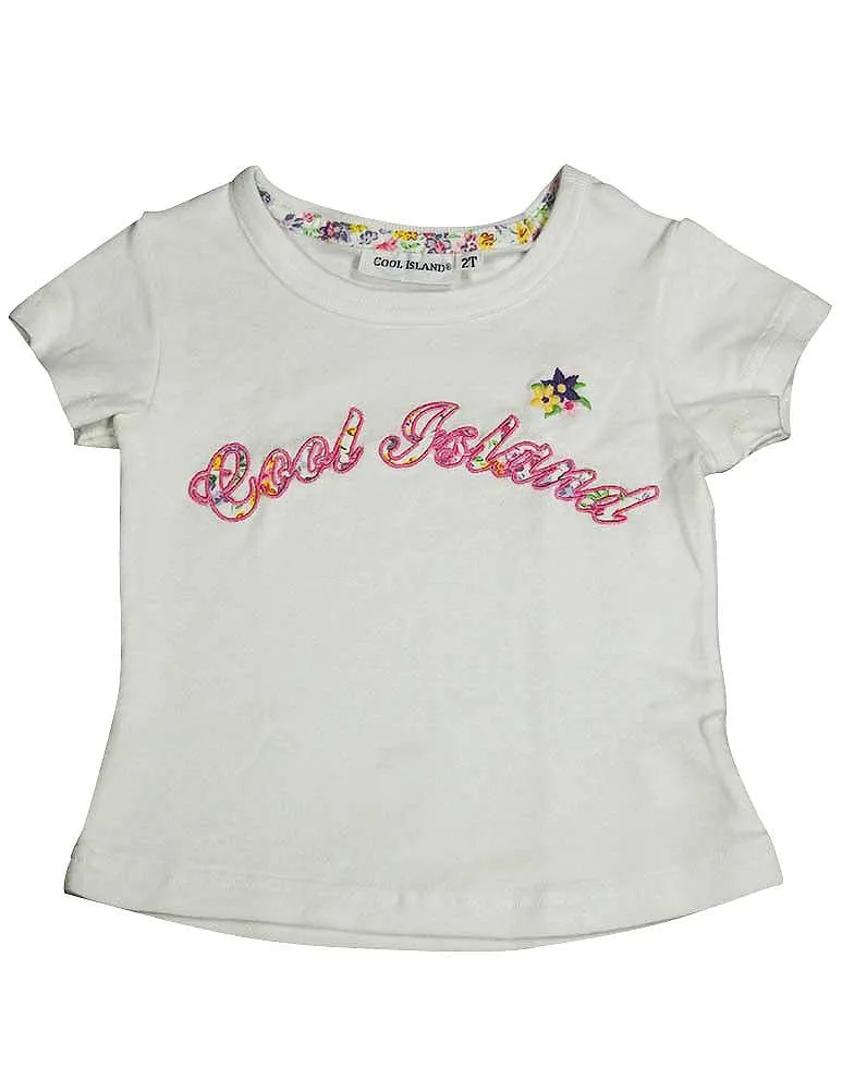 Cool Island Girls Cotton Short Sleeve T-shirt Logo'd Tee Shirt Top - 4 Colors, 9626