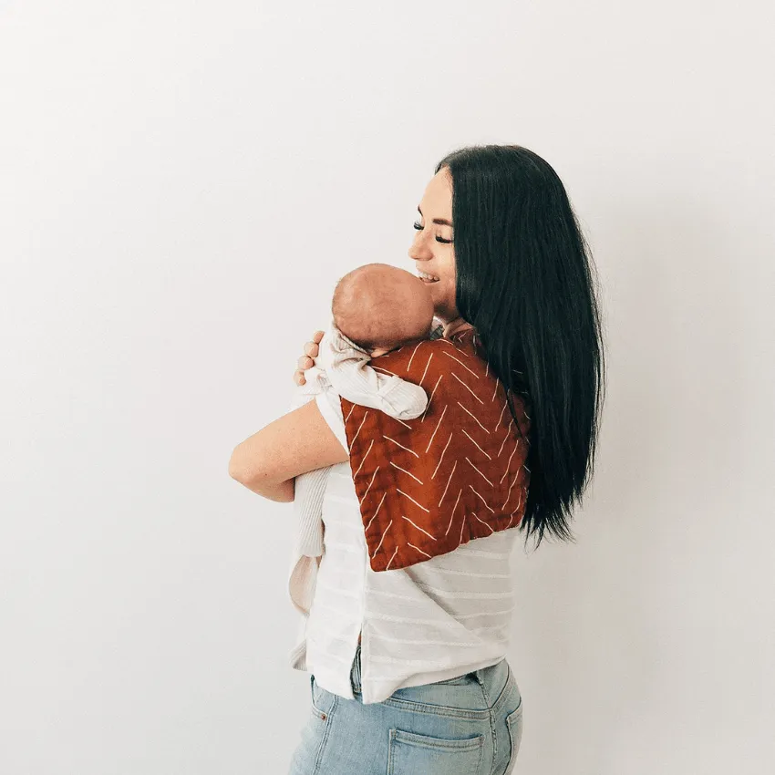 Cotton Muslin Burp Cloth, Rust Mudcloth