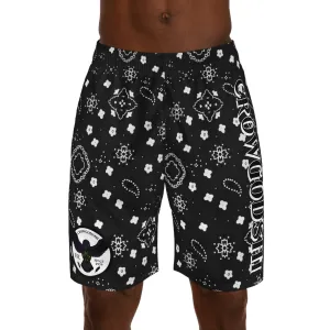 Crowgodshi Men's Black Colors Hawaiian Shorts