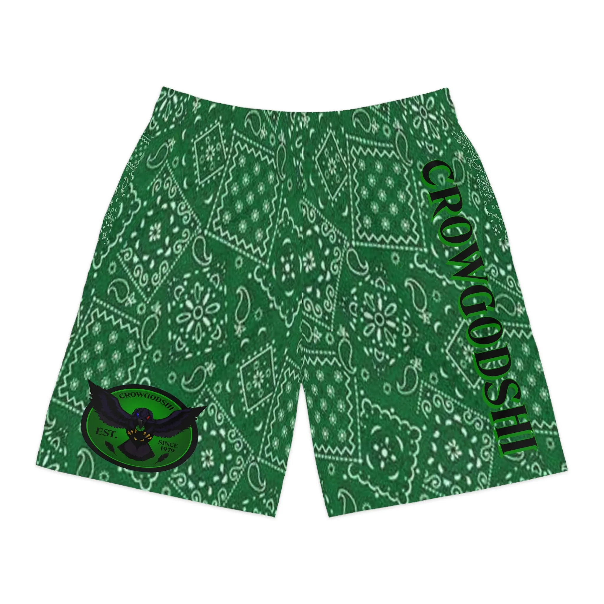 Crowgodshi Men's Green Colors Hawaiian Shorts