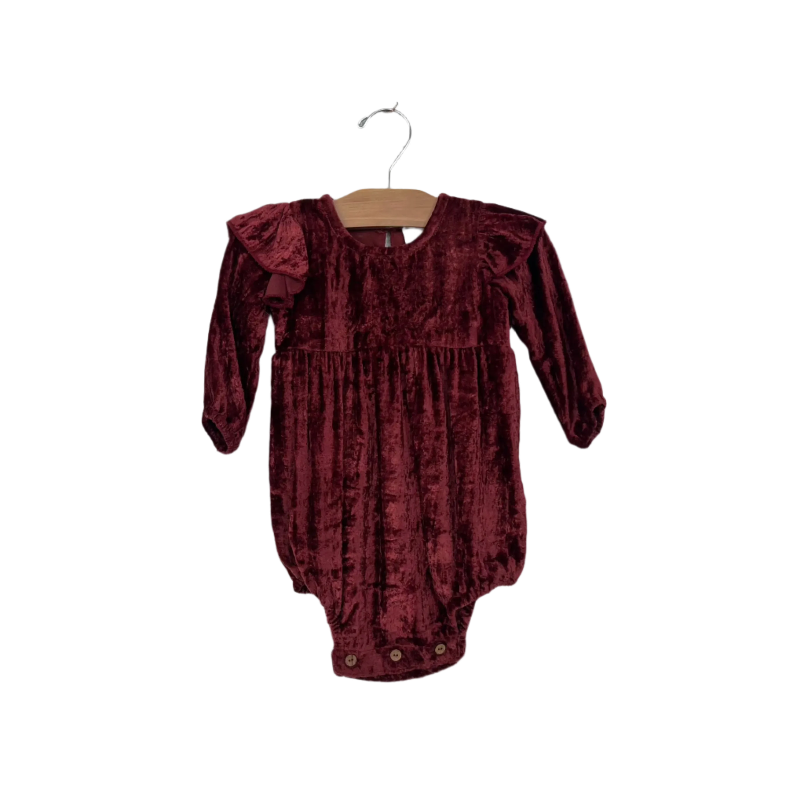 Crushed Velvet Onesie Burgundy