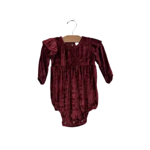 Crushed Velvet Onesie Burgundy