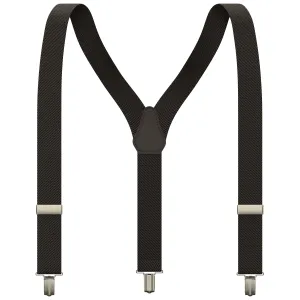 Dark Brown Slim Suspenders for Men & Women Boys & Girls Y-back Shape 1 inch wide