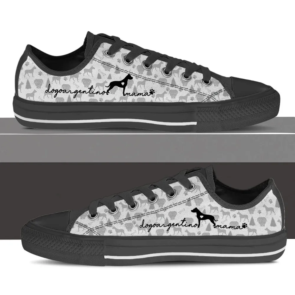 Dogo Argentino Low Top Shoes, Dog Printed Shoes, Canvas Shoes For Men, Women