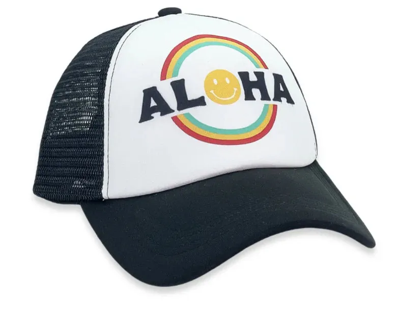 Double Rainbow Trucker Hat Black / White