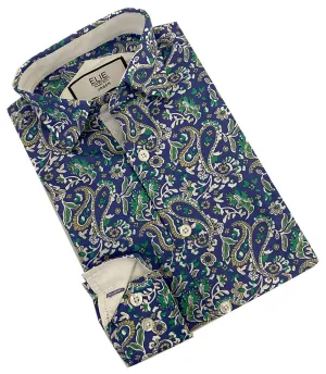 ELIE BALLEH Boys BLUE Paisley Button Down SHIRT