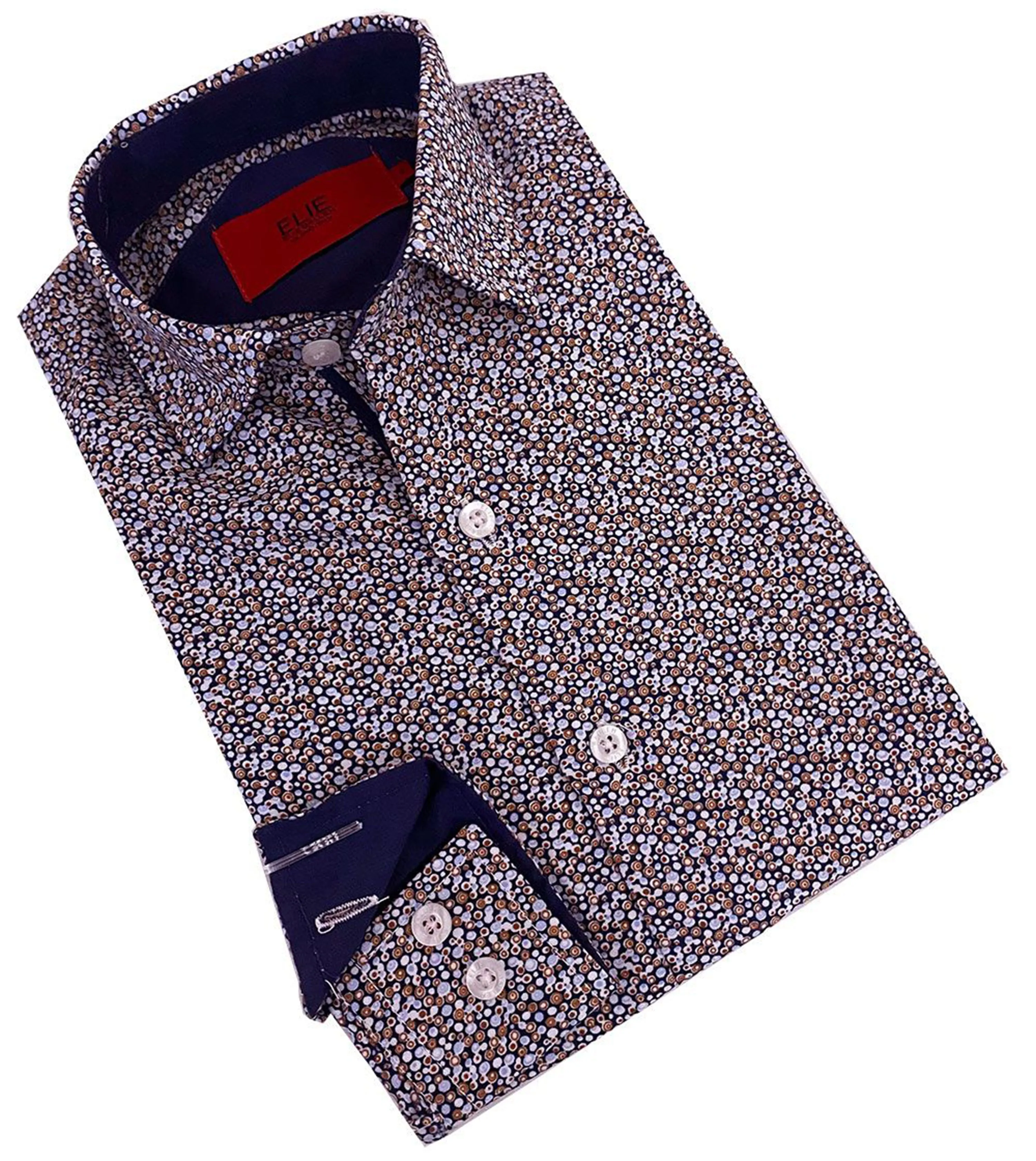 ELIE BALLEH BOYS NAVY Printed Short sleeve Button Down SHIRT