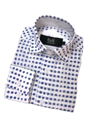 ELIE BALLEH Boys WHITE Doted Button Down SHIRT