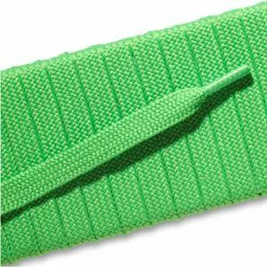 Fashion Athletic Flat Laces Custom Length with Tip - Neon Green (1 Pair Pack) Shoelaces