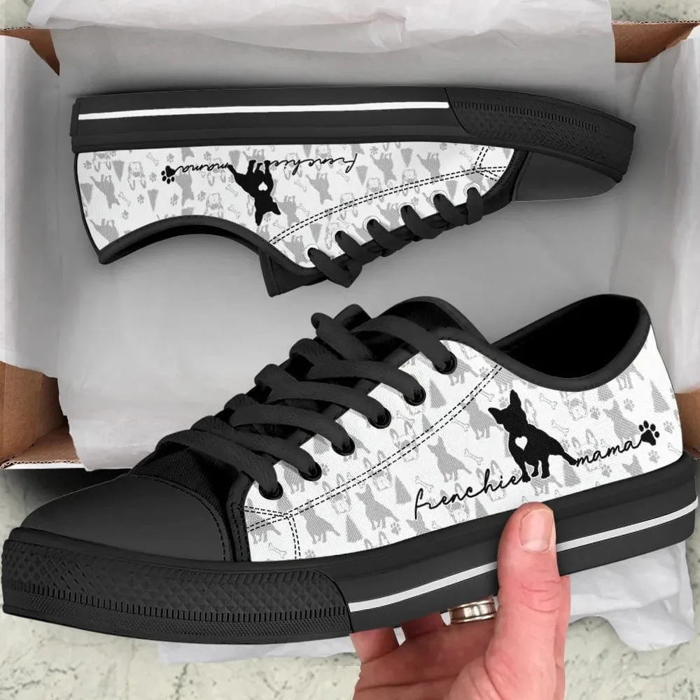 Frenchie Low Top Shoes, Dog Printed Shoes, Canvas Shoes For Men, Women