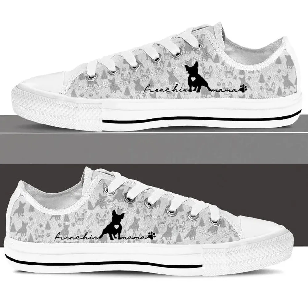 Frenchie Low Top Shoes, Dog Printed Shoes, Canvas Shoes For Men, Women