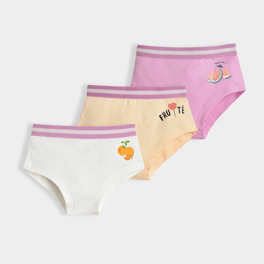 Fruits Tropical Rib Multicolor Panty Pack of 3