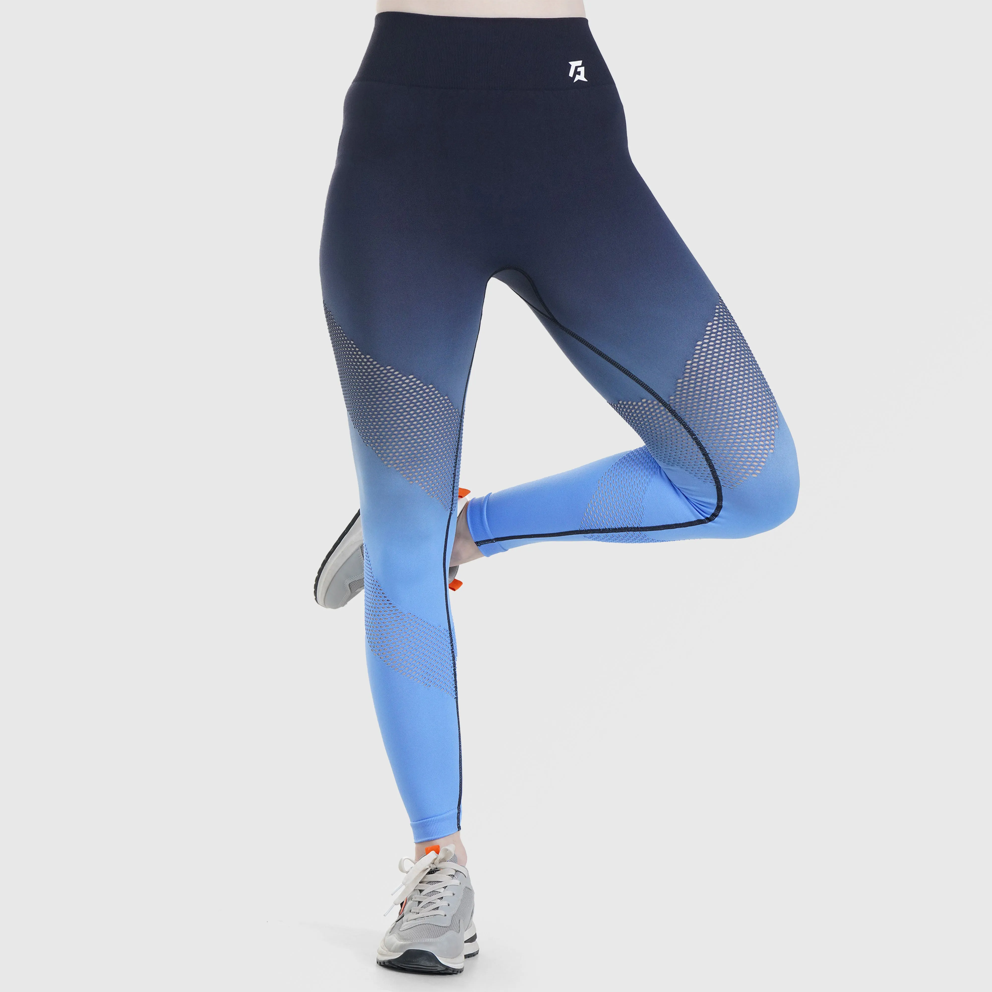 Futuristic Breathable Seamless Leggings (Blue)