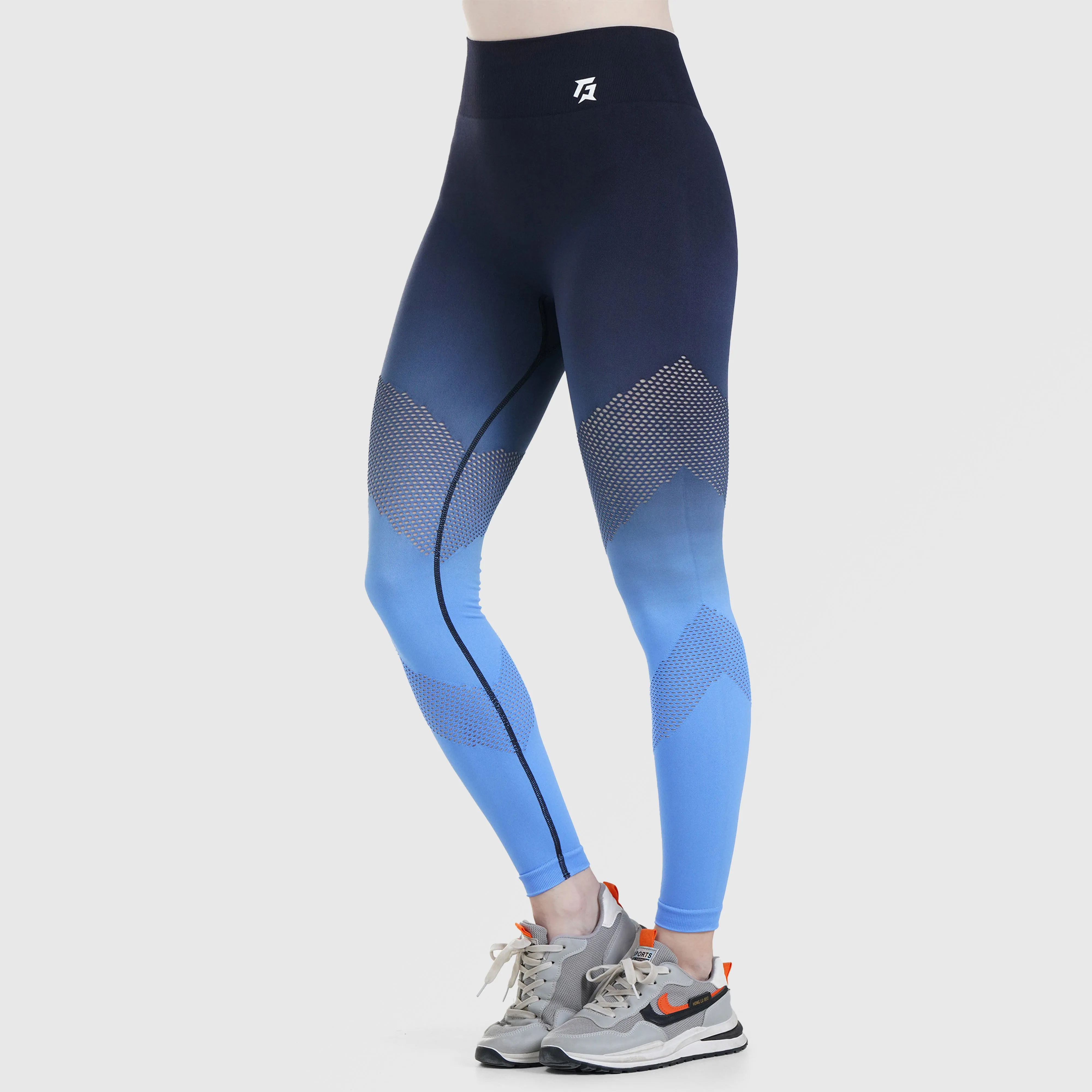 Futuristic Breathable Seamless Leggings (Blue)