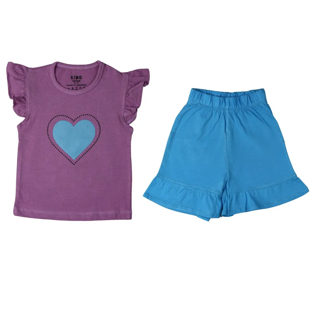 Girls magenta heart 2 pc