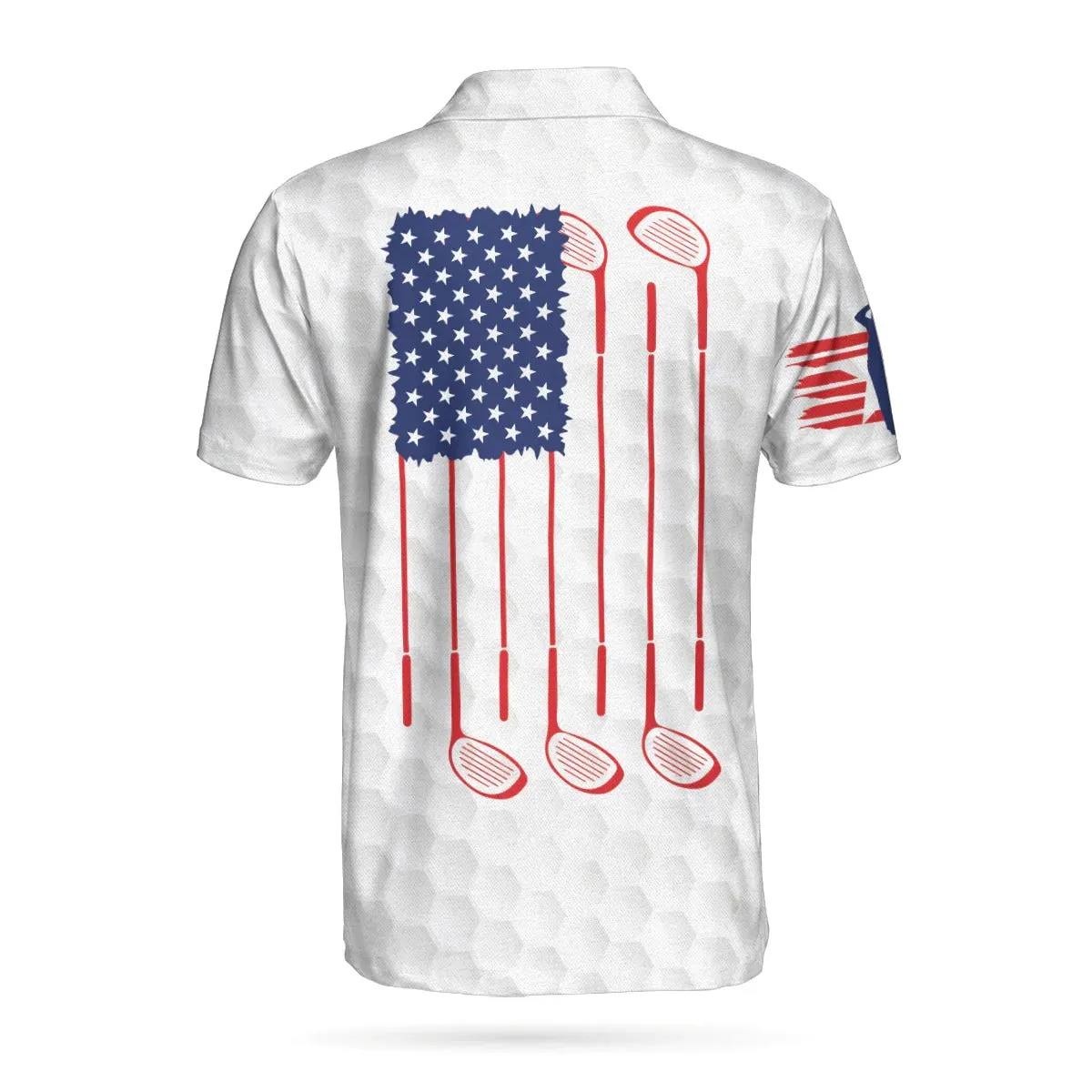 Golf American Flag Polo Shirt, USA Flag Golf Shirt, Patriotic Golf Shirt For Men