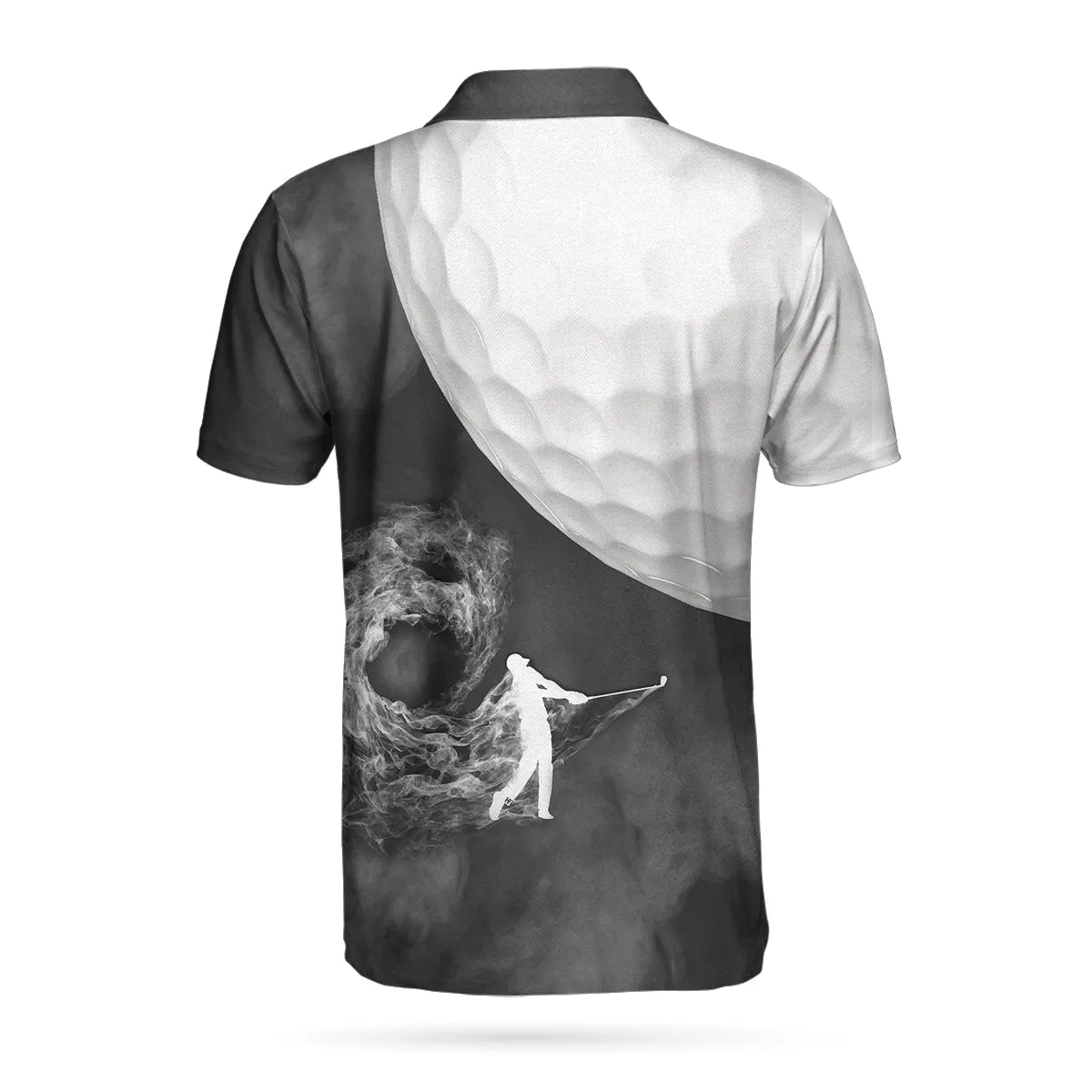 Golf Ball And Golfer With Smoke Golf Polo Shirt, Smoke Golf Player Polo Shirt, Best Golf Shirt For Men Coolspod