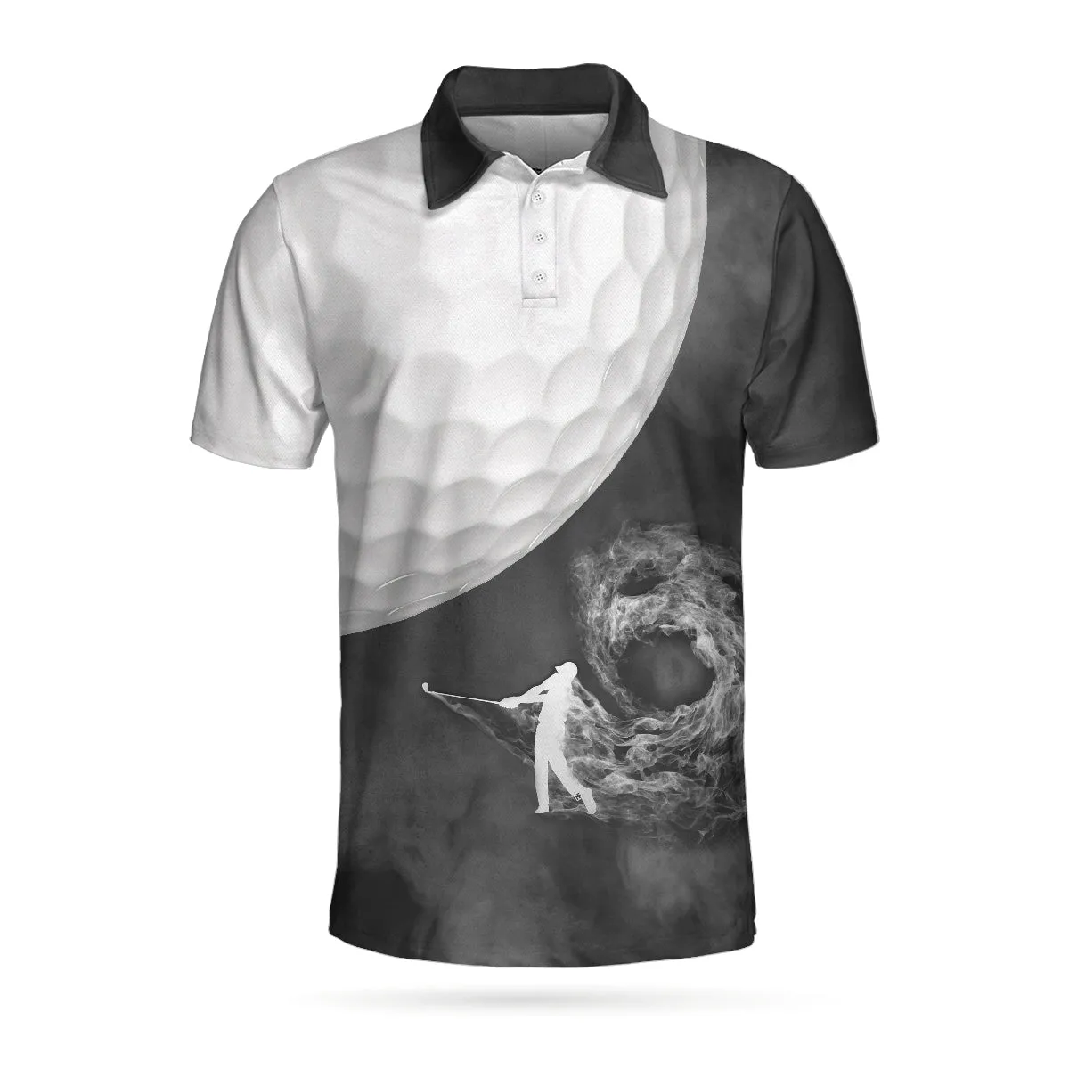 Golf Ball And Golfer With Smoke Golf Polo Shirt, Smoke Golf Player Polo Shirt, Best Golf Shirt For Men Coolspod